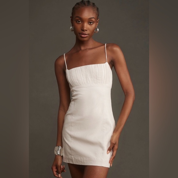 The Ophelia Sleeveless Linen Slim Mini Dress by Maeve